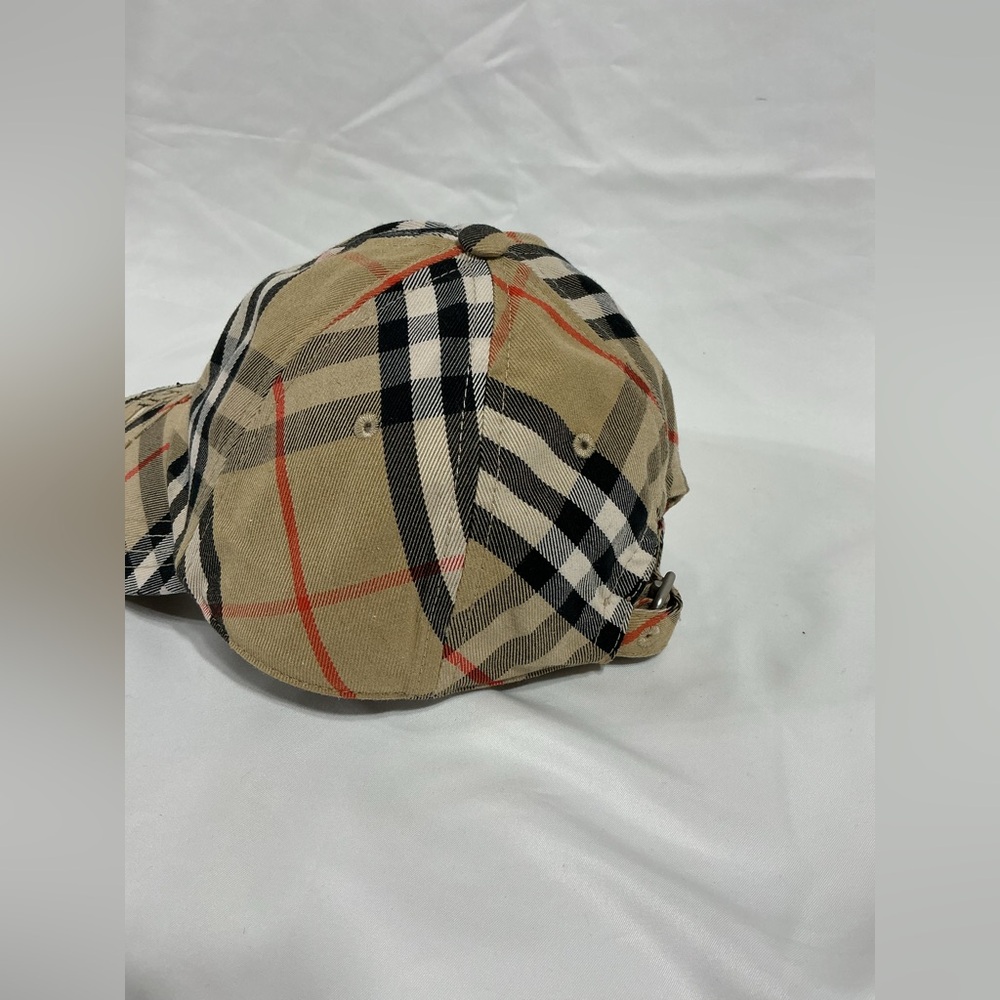 Burberry Beige Plaid Baseball Cap with Equestrian Motif - Picture 3 of 8